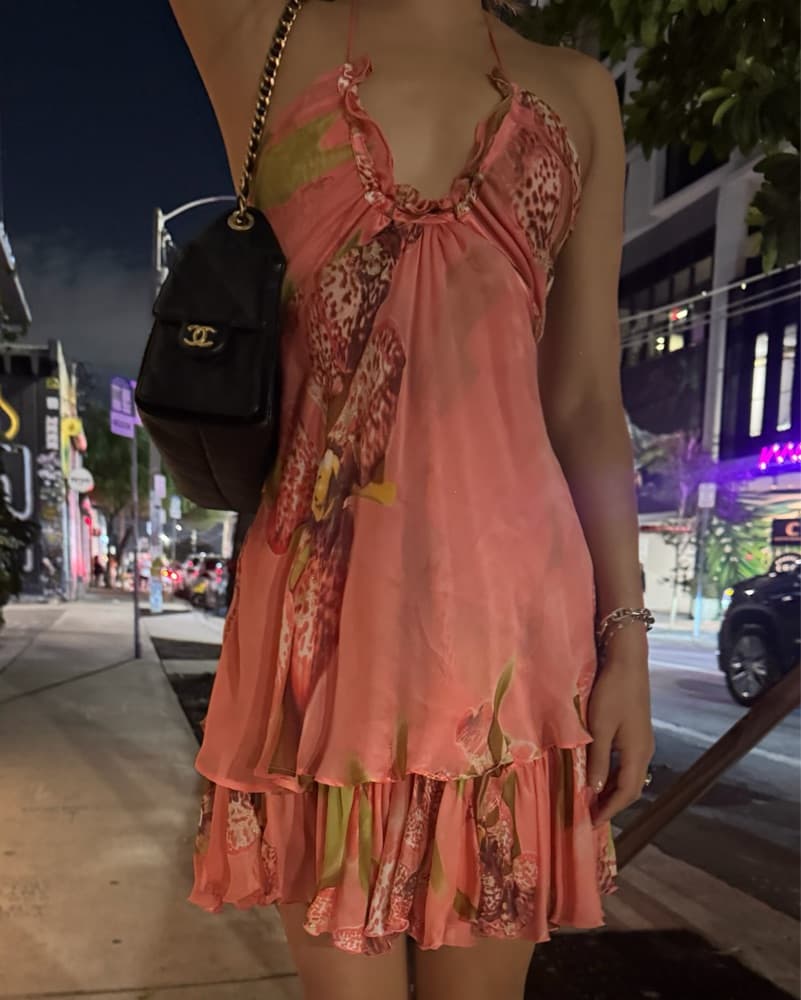 Roberto Cavalli Orchid Mini Dress - Image 2