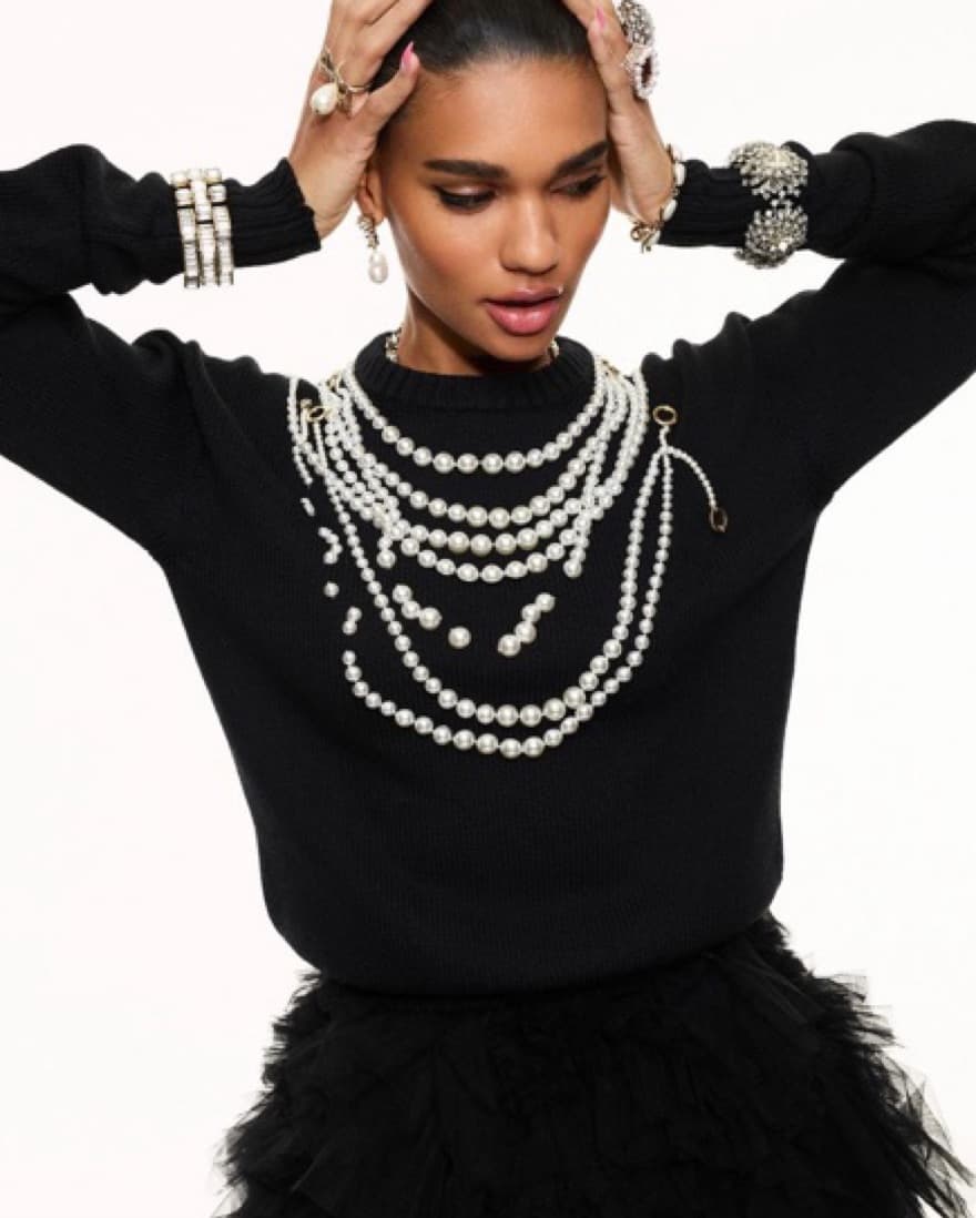 Oscar De La Renta Pearl Sweater  - Image 1
