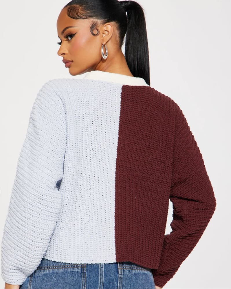 Chic Color-Blocked Cardigangan - Image 2