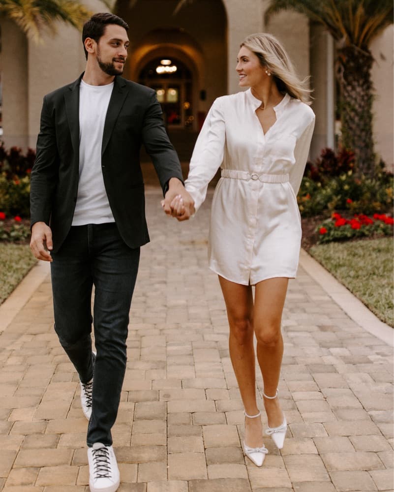 Satin White Long Sleeve Dress - Image 2