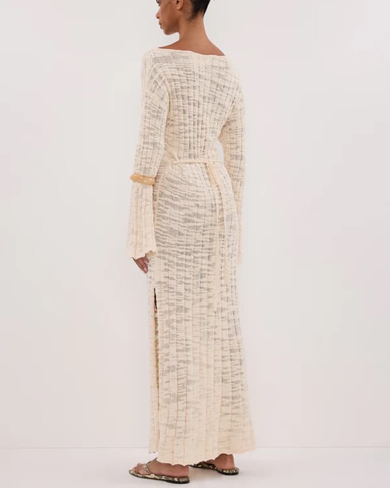 Dissh Cia Natural Long Sleeve Dress - Image 3