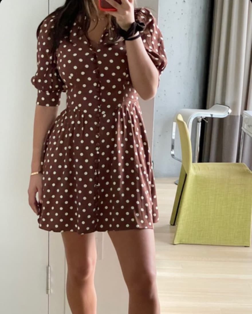 Reformation Laylin Polka Dot Mini 🤎 - Image 5
