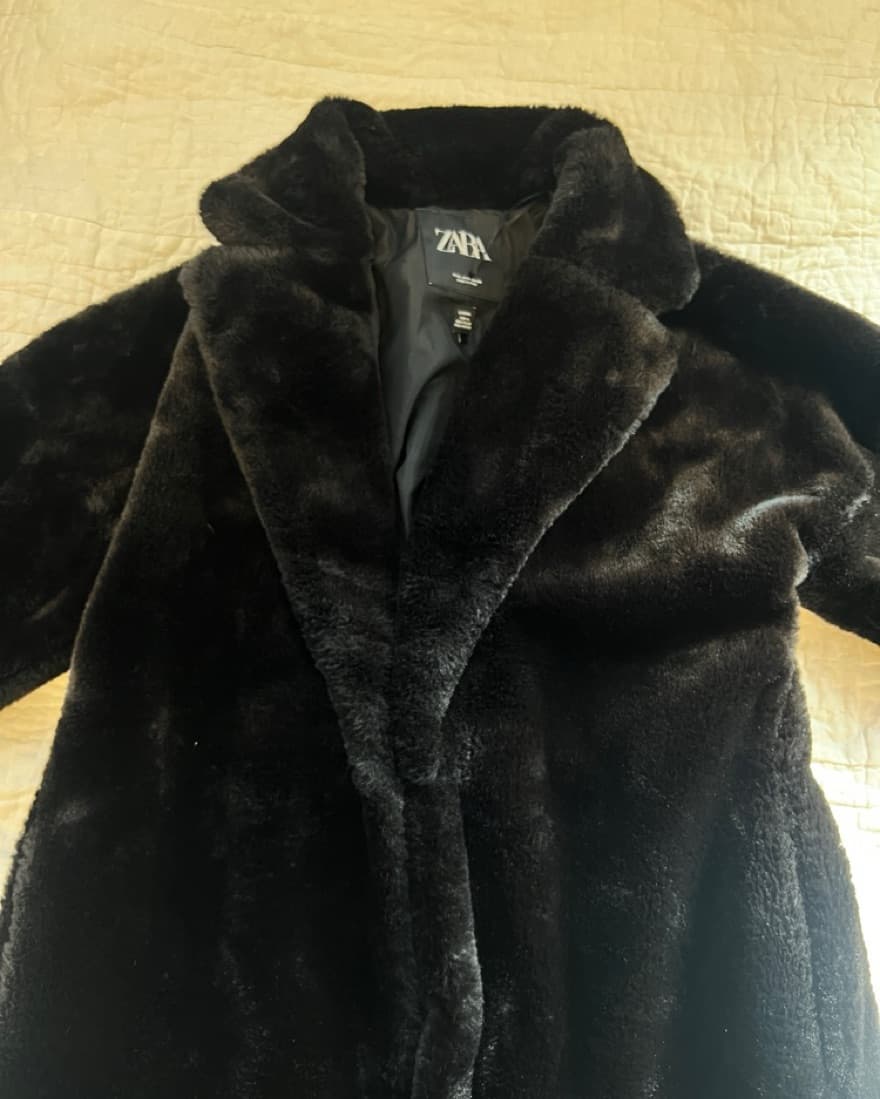 Zara Floor Length Faux Fur Coat - Image 2