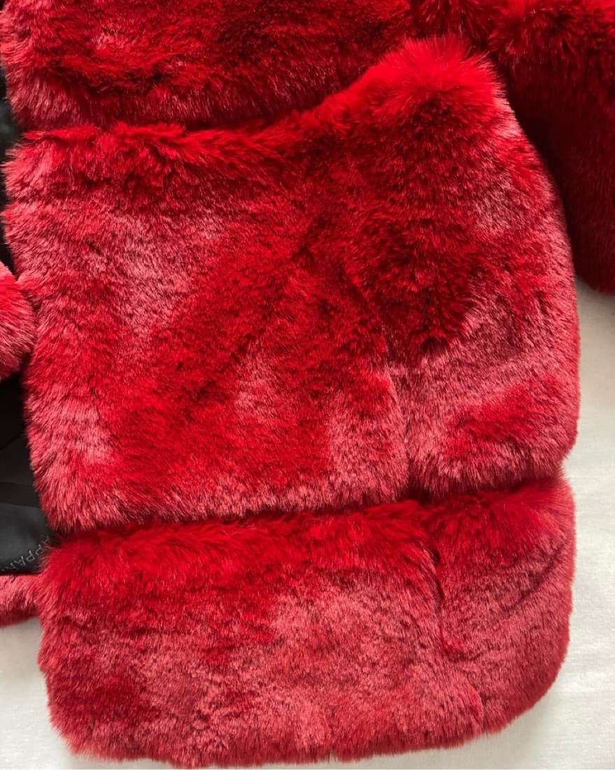 Red Apparis Faux Fur Coat - Image 3
