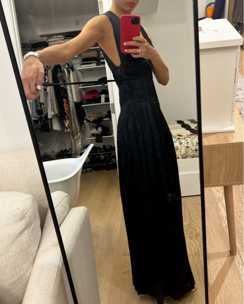Ulla Johnson Navy Pleated Maxi W Ties - Image 2