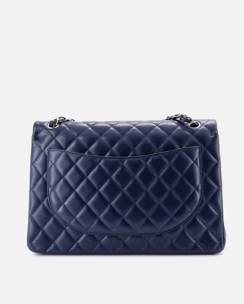 Large Navy Chanel Flap Bag - Image 3