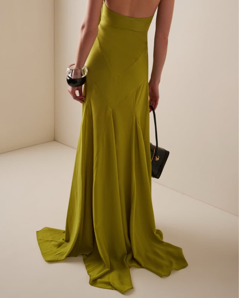 SIEDRÉS Raye Scarf-Detailed Halter Dress - Image 3