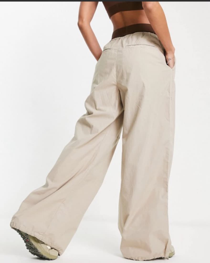 ASOS DESIGN Parachute Cargo Pants Stone - Image 2