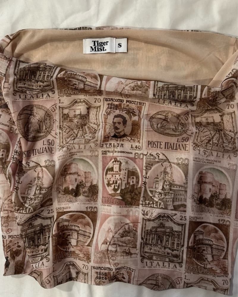 italia post stamp mini skirt - Image 2