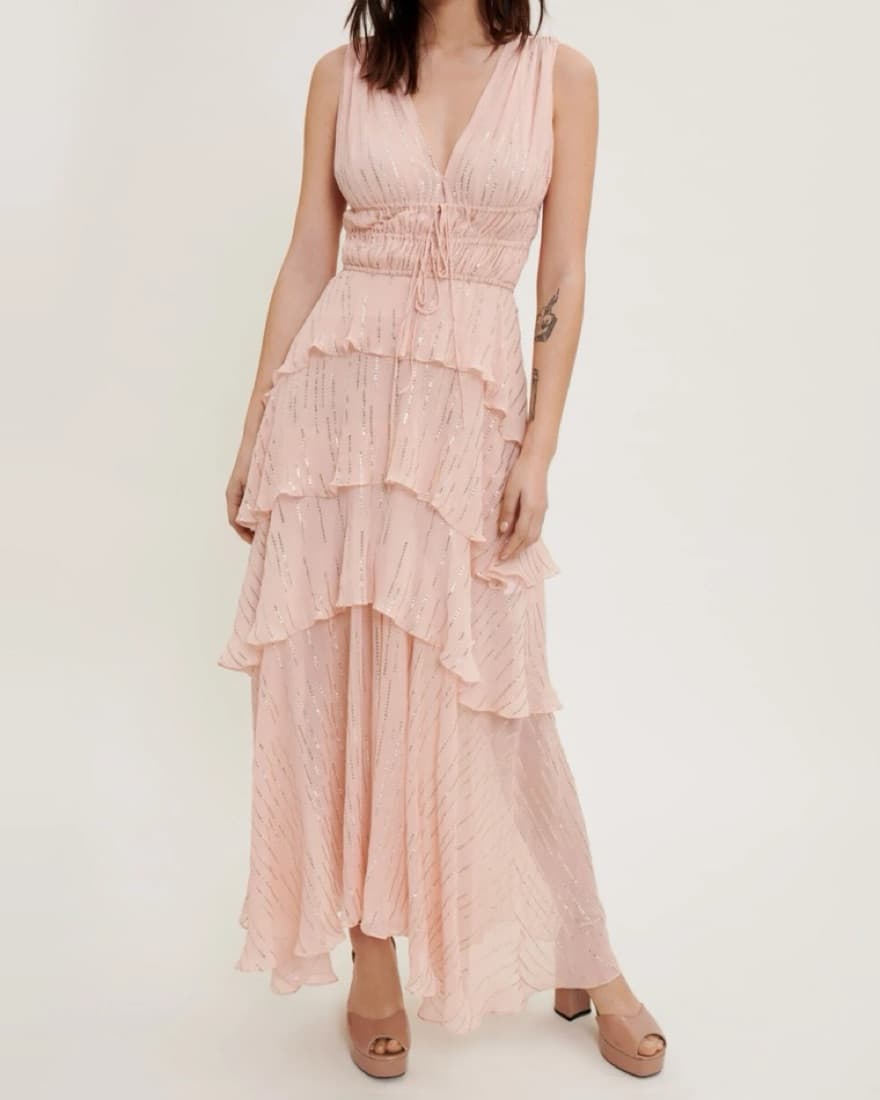 Maje silk Blend Peach Dress - Image 1