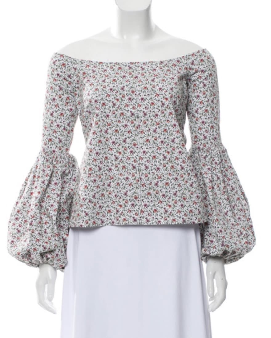 Caroline Constas Floral Long Sleeve Top - Image 1
