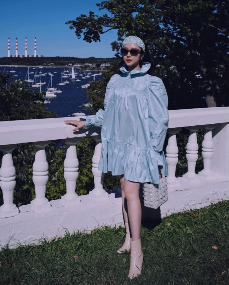 AVAVAV Ruffled Light Blue Silk Mini Dress - Image 2
