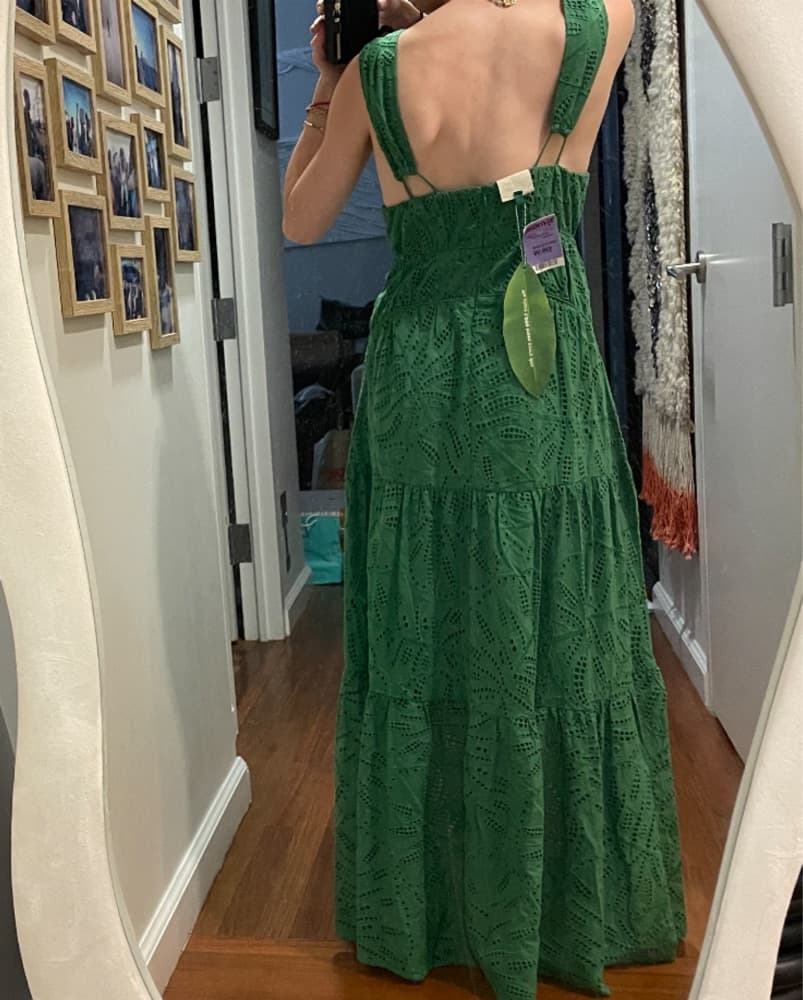 Farm Rio Monstera Corset Tie dress - Image 3