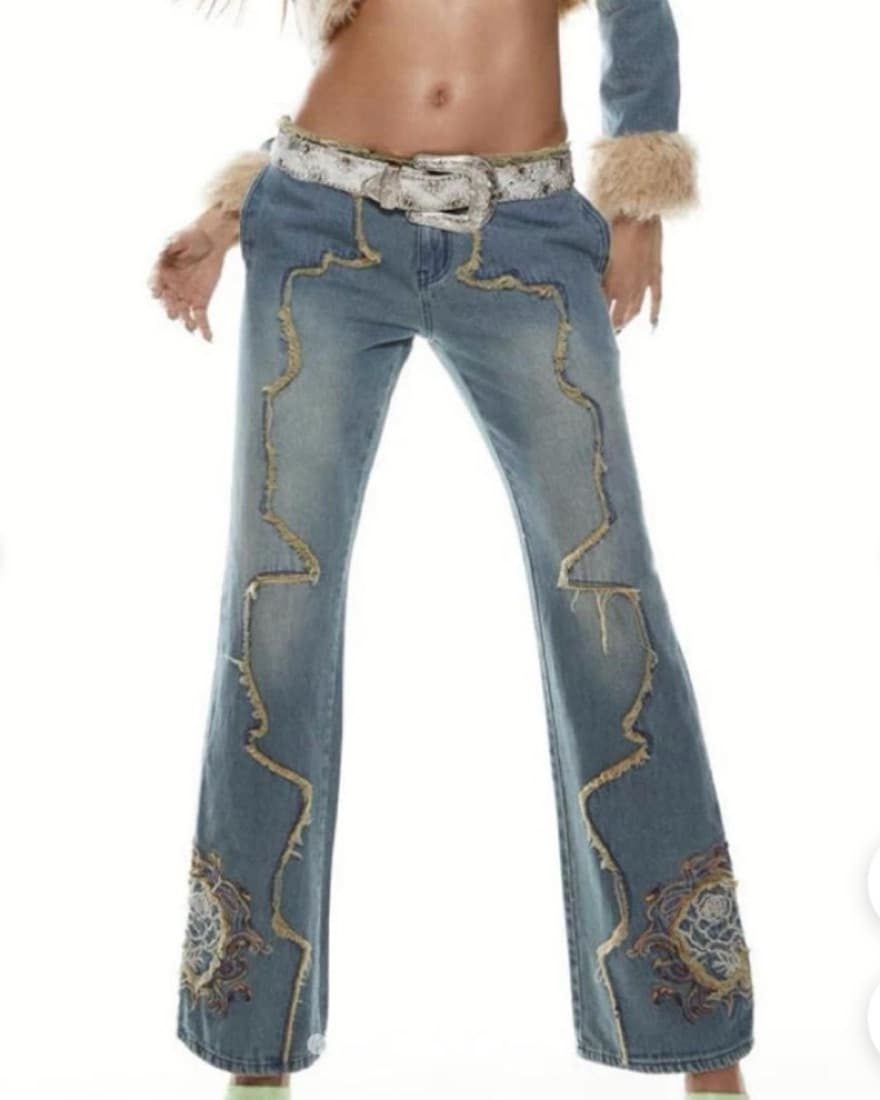 Jaded London Low Waist Crop Denim Set - Image 2
