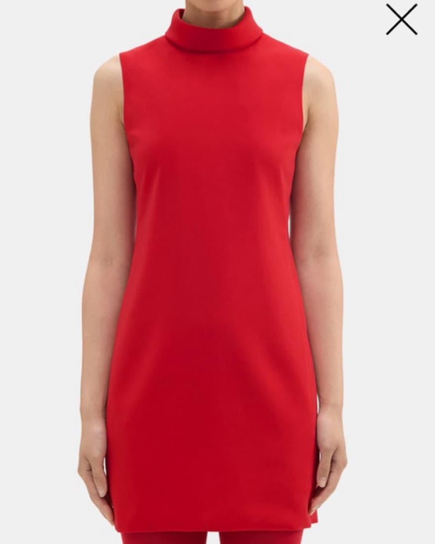 Roll Neck Mini Dress in Crepe - Image 2