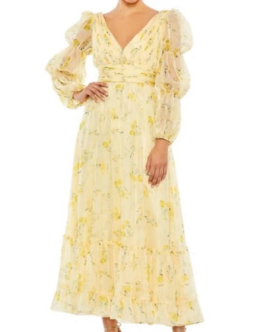 Mac Duggal Floral Print Tiered Dress - Image 2