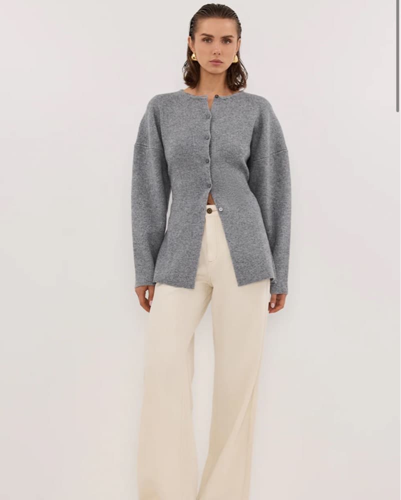 Grey Cinched Cardigan - Image 2