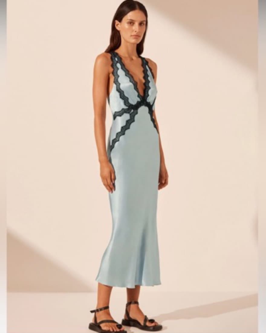 SHONA JOY CAMILLE LACE CROSS BACK MIDI  - Image 1