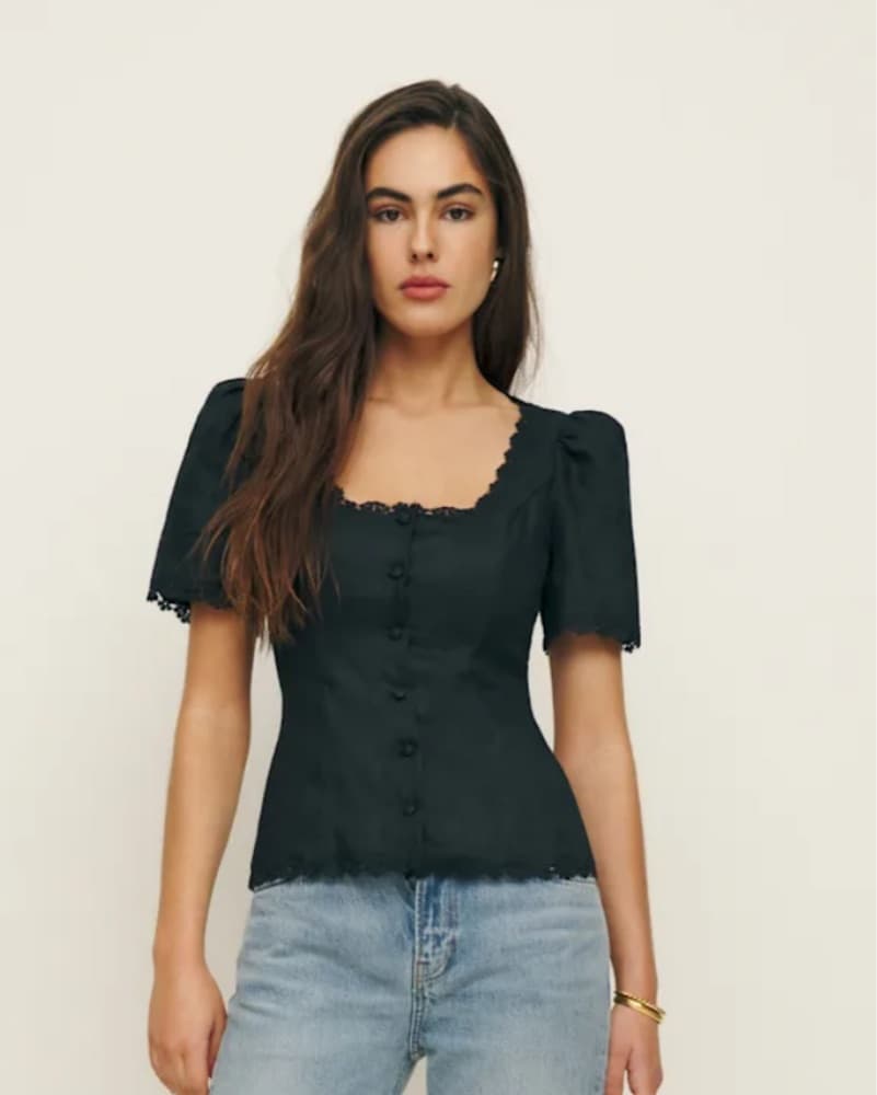 Reformation Anabella Linen Top - Image 3