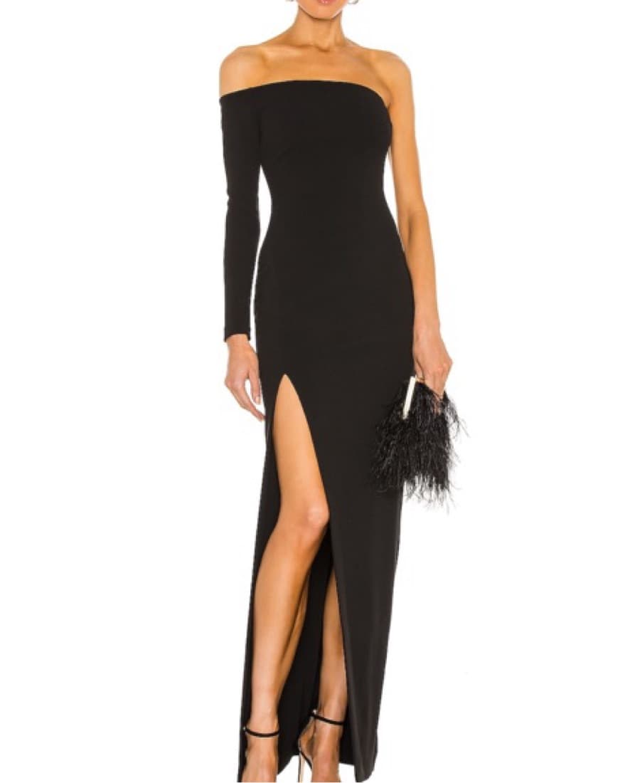 Solace London Black Off-Shoulder Gown - Image 1