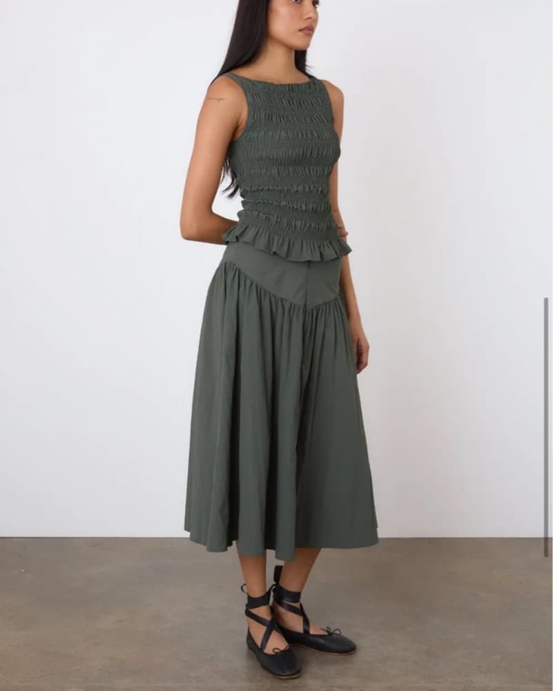 Peachy Den Top And Skirt Set Slate Green - Image 2