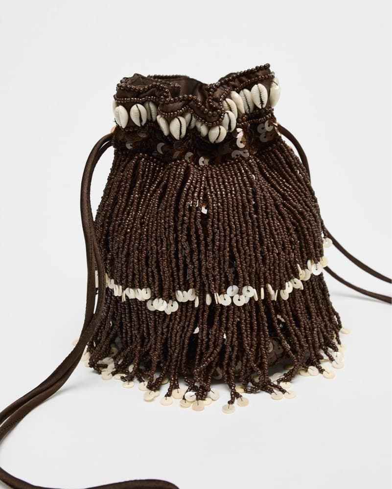Brown Shell Mini Bucket Bag (Zara) - Image 3