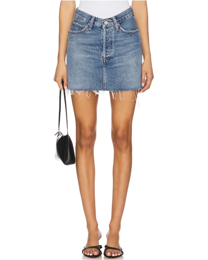Agolde V-Waist Denim Skirt - Image 1