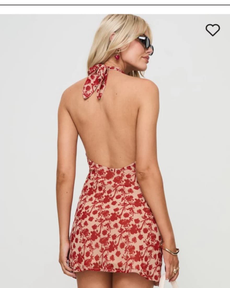Neelia Mini Dress Red Floral - Image 2