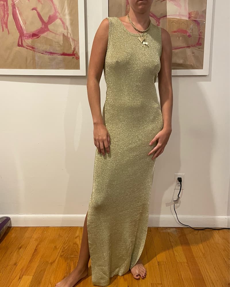 Munthe Gold Maxi Dress - Image 1