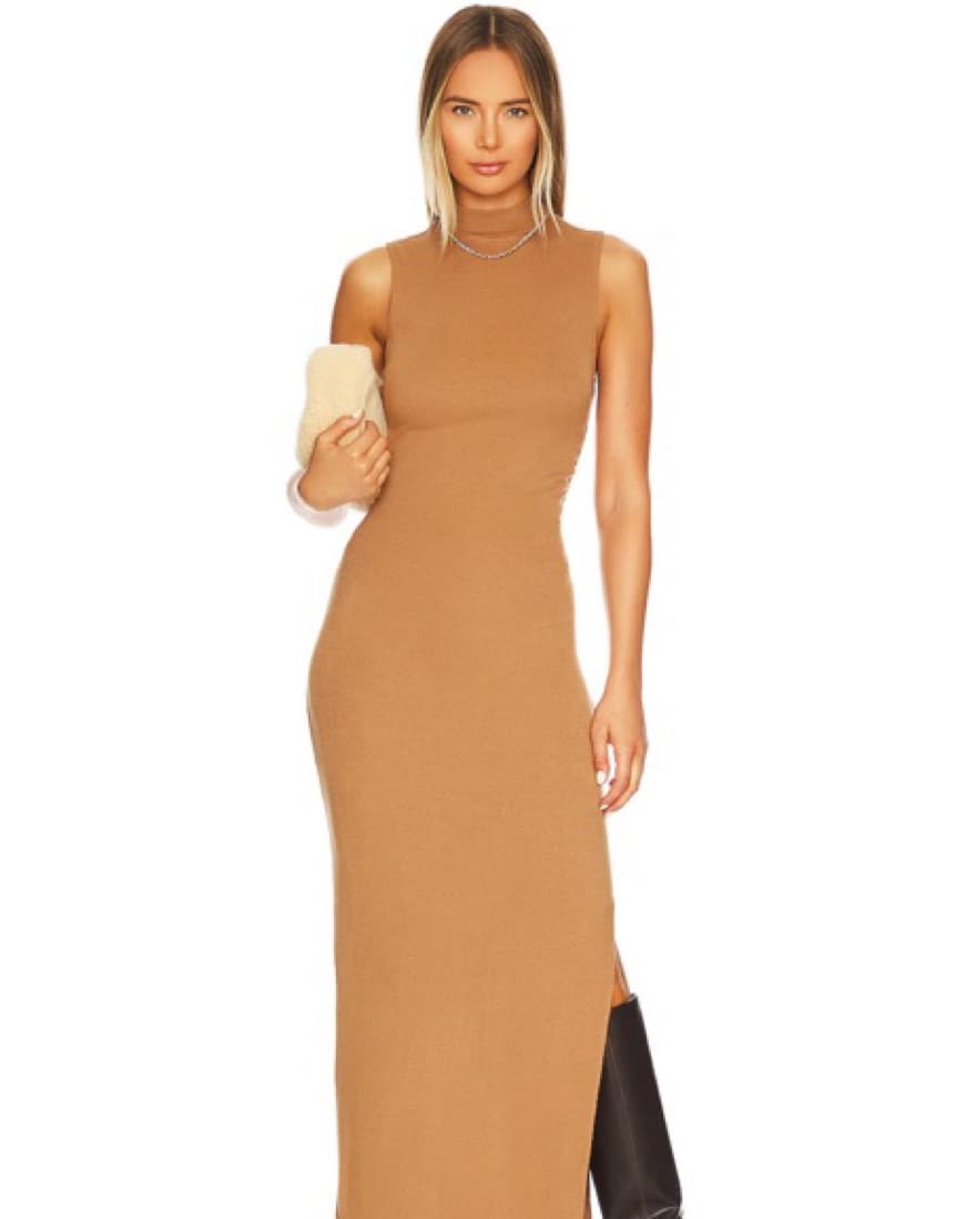 Revolve Mock Neck Midi Dress  - Image 1