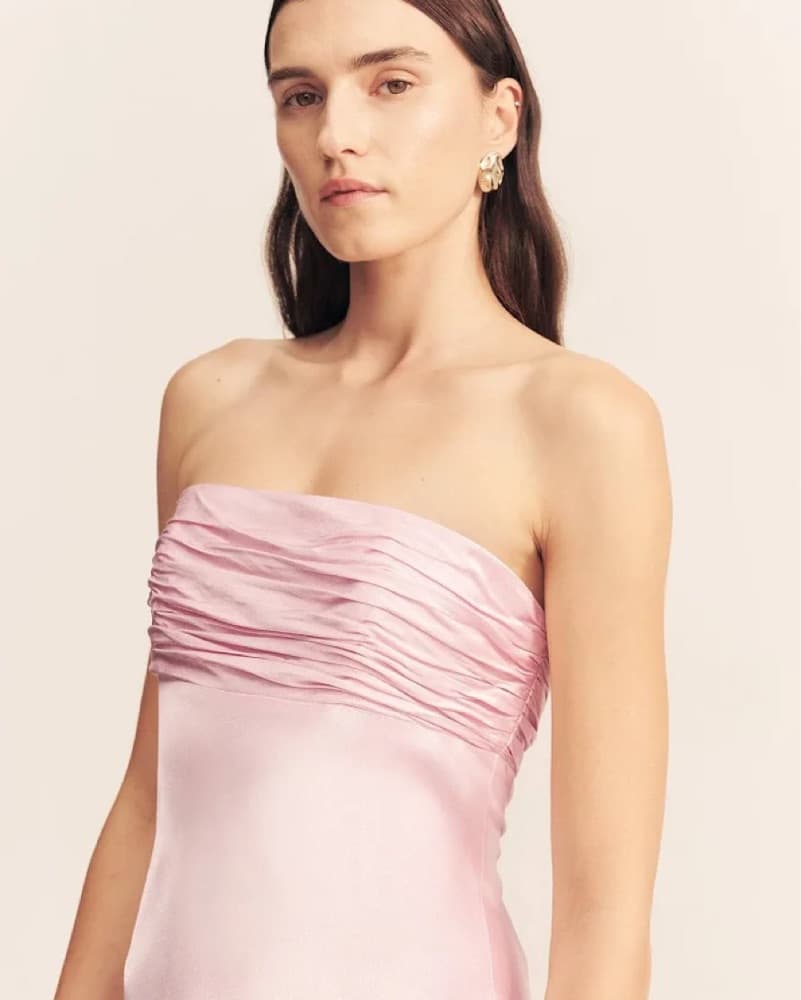 La Lune Strapless Ruched Bodice Dress - Image 2