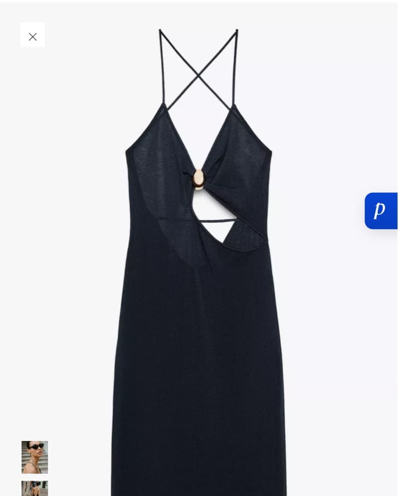 Navy Blue Zara Cut Out Knit Dress - Image 3