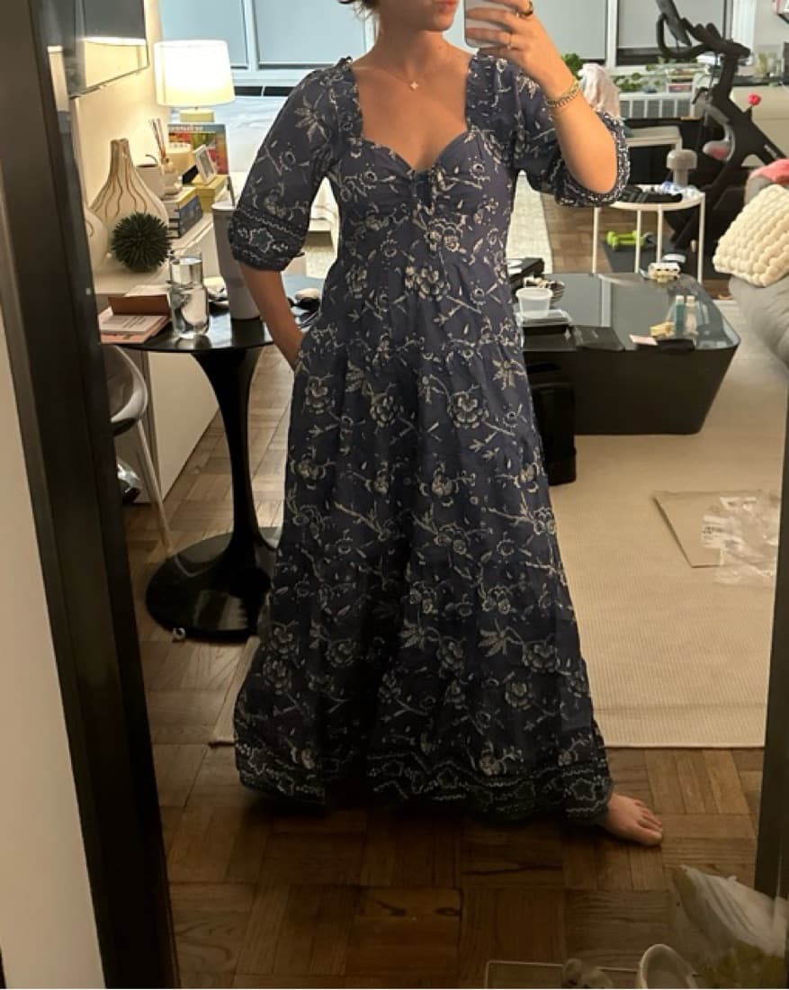 Caroline constas Blue Tiered Dress   - Image 6