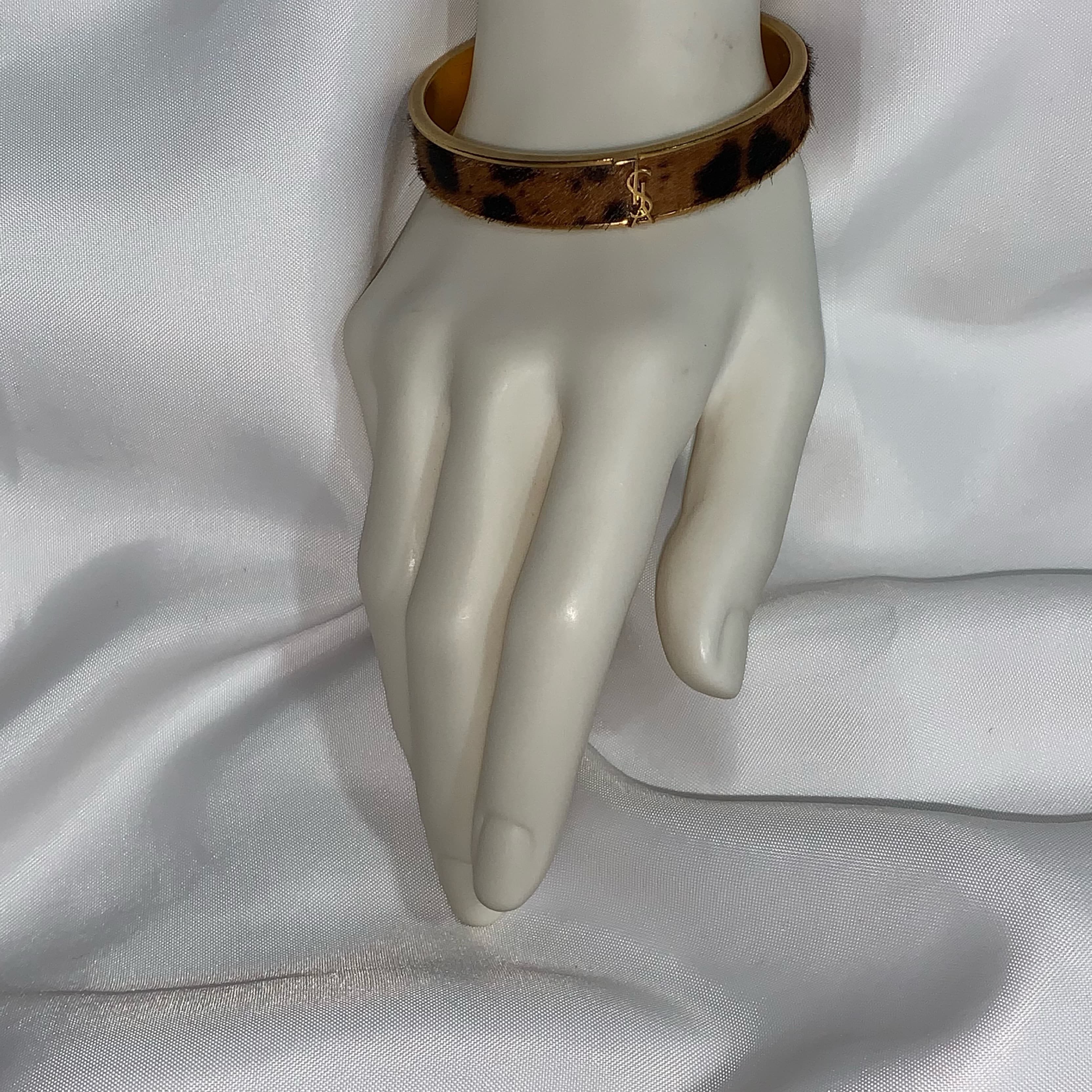 Saint Laurent pony hide YSL logo bangle - Image 6