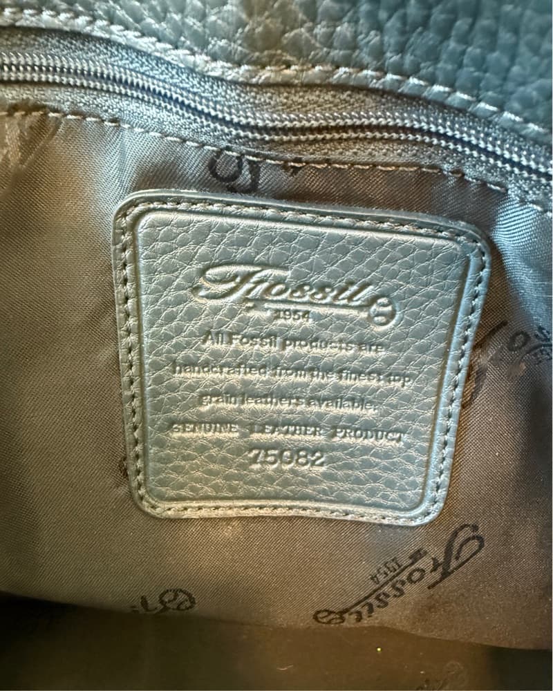 Fossil Y2K Blue Leather Shoulder Bag - Image 3