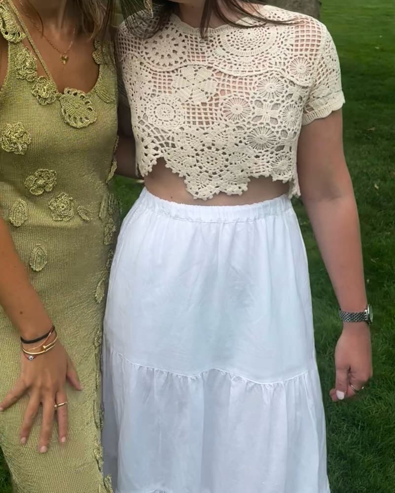 Staud Crochet Knit Crop Top - Image 2
