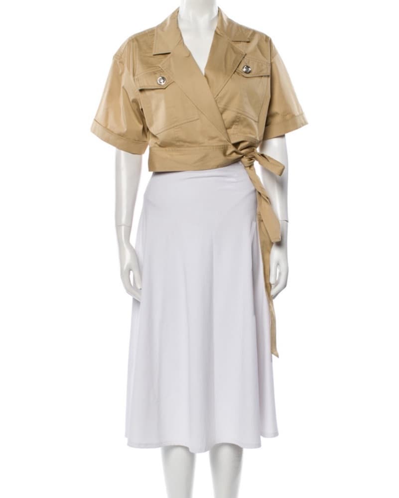 Derek Lam khaki/tan Wrap Croptop  - Image 1