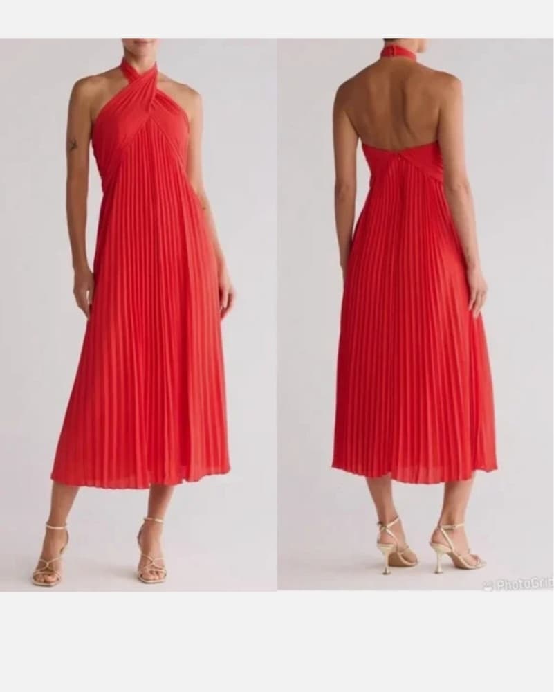 Reiss Roya Pleated Halter Dress - Image 2