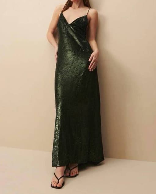 TWP Emerald Green Sequin Gown - Image 2