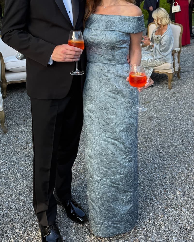 Teri Jon By Rickie Freeman Jacquard Gown - Image 2