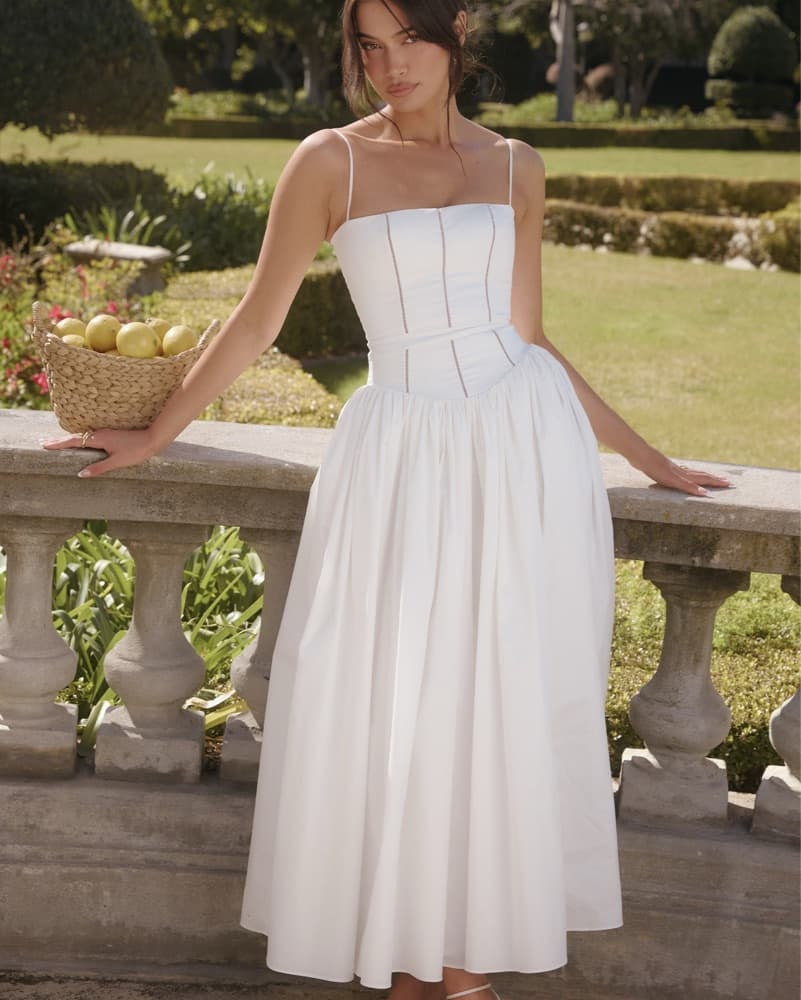 House of CB - Ysabella White Cotton Maxi - Image 3
