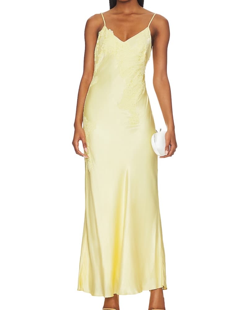 Avoco Lace Detail Dress In Canary Yellow - Image 1