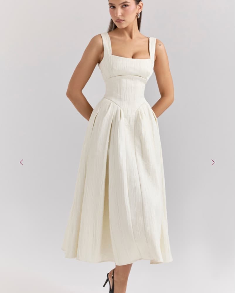 House of CB Isabeau Ivory Satin Dress - Image 2