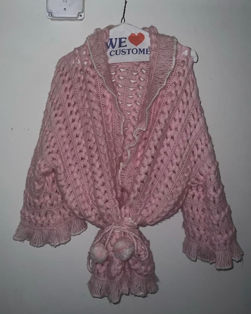 Vintage Knit Pink Cardigan  - Image 2