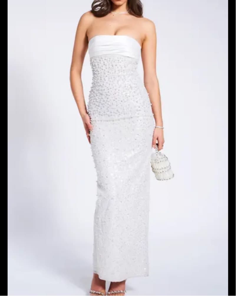 Sparkling Strapless Sequin Gown - Image 1