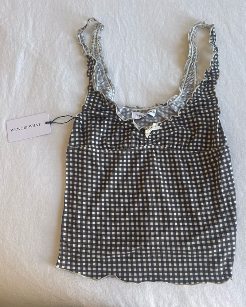 Gingham Lettuce Edge Tank - Image 1