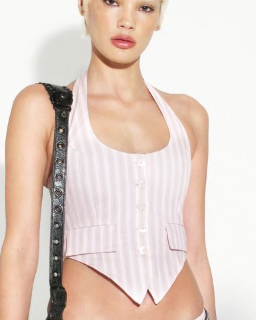 MIAOU Dani Pinstripe Vest Corset Top  - Image 2