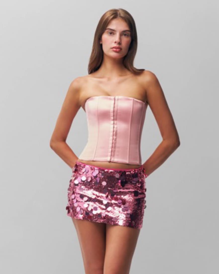 Guizio Pink Paillete Skirt - Image 1