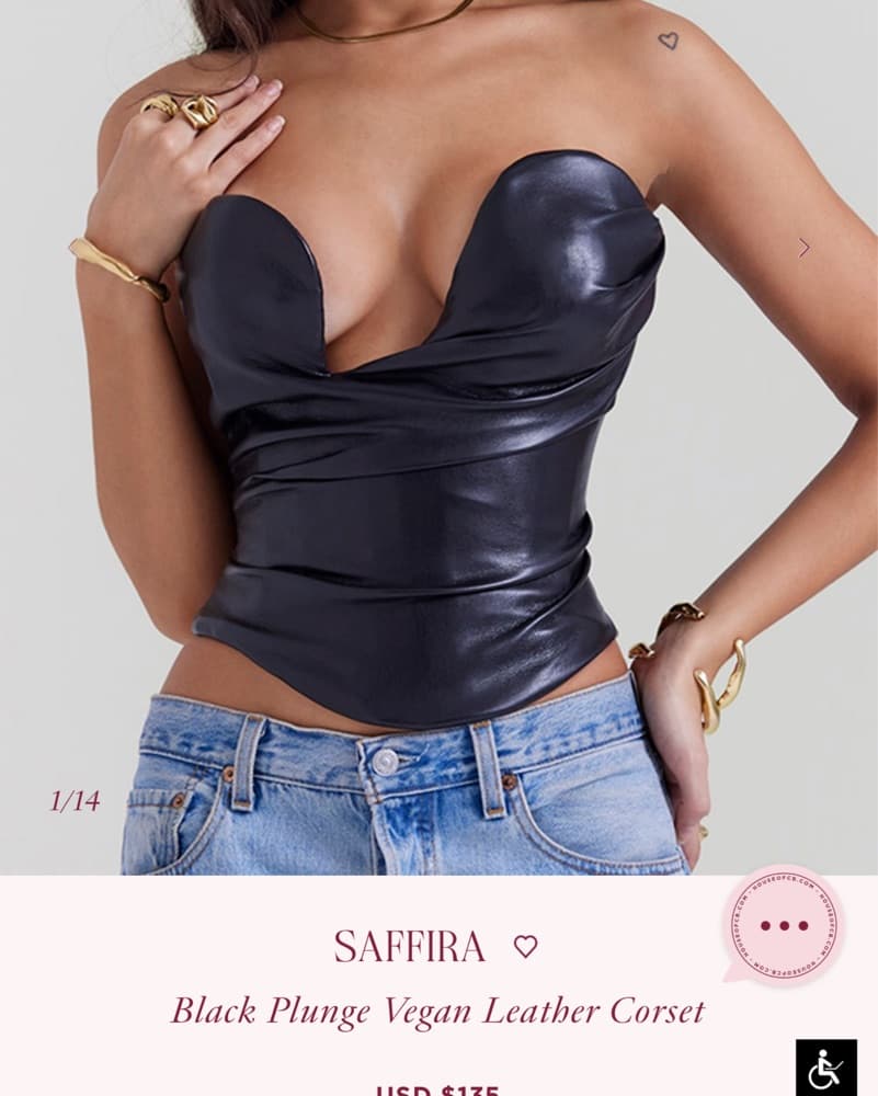 HOUSE OF CB LEATHER CORSET - Image 1
