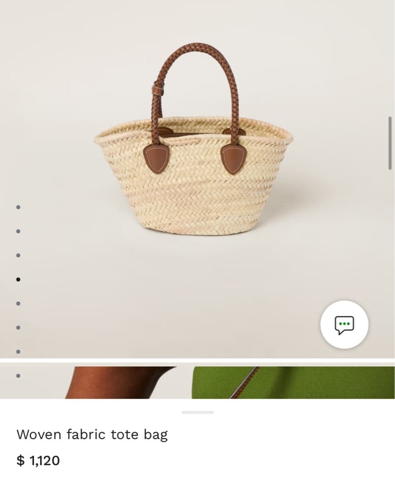 $1,120 Miu Miu Woven Tote Bag - Image 5